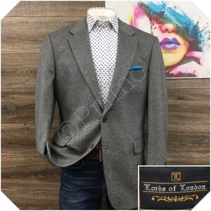 LORDS of LONDON Mens Camel Hair Blazer Sport Coat Casual Jacket‎ Size 44L Suit